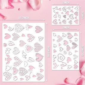 img 2 attached to 🎄 Christmas Stencil Template Set: Heart Painting Stencils for DIY Art, Wedding Cards, Scrapbooking - 3 Reusable Templates