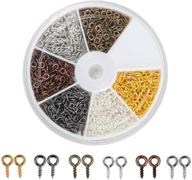 🔩 coolrunner small screw eye pins: 6 colors, 600-1200pcs, silver hooks for jewelry making logo