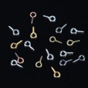 img 1 attached to 🔩 Coolrunner Small Screw Eye Pins: 6 Colors, 600-1200Pcs, Silver Hooks for Jewelry Making