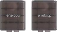 🔋 panasonic eneloop pro battery storage cases - 4aa or 5aaa battery capacity - obsidian gray (pack of 2) logo