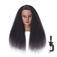 👨 hairlink afro mannequin head 100% real hair for hairdresser training & styling practice with stand - cosmetology manikin dolls (6611b0216) logo