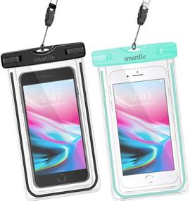 img 4 attached to 📱 smartlle Universal Waterproof Phone Pouch: Underwater Dry Bag for iPhone, Samsung - 2 Pack