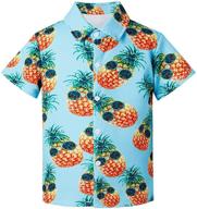 vibrant hawaiian flamingos: button sleeve tropical boys' tops, tees & shirts logo