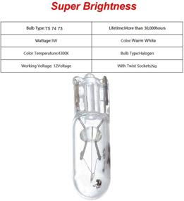 img 1 attached to Мощный набор из 20 белых галогенных ламп T5 17 86 206 – идеально подходит для приборных щитков | 12V