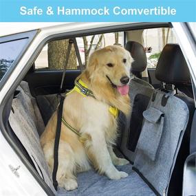 img 1 attached to SEVVIS Dog Hammock for Car Backseat: Waterproof Gray Seat Cover with Mesh Window - Ideal for Trucks, SUVs, and Pet Owners