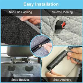 img 2 attached to SEVVIS Dog Hammock for Car Backseat: Waterproof Gray Seat Cover with Mesh Window - Ideal for Trucks, SUVs, and Pet Owners