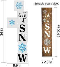 img 1 attached to 7-Piece Let It Snow Stencil Set for Painting on Wood - Reusable Christmas Stencil Kit for Porch Signs, Crafts, Airbrush, and Window Spray Painting - Sturdy and Durable Art Painting Stencils