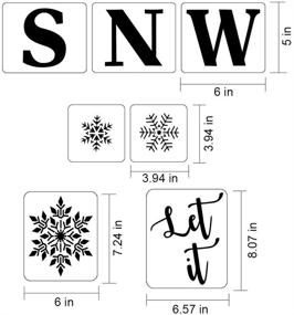 img 2 attached to 7-Piece Let It Snow Stencil Set for Painting on Wood - Reusable Christmas Stencil Kit for Porch Signs, Crafts, Airbrush, and Window Spray Painting - Sturdy and Durable Art Painting Stencils