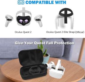 img 3 attached to 📦 ProCase Hard Travel Case for Oculus Quest 2 VR Gaming Headset, Controllers & Accessories - Shockproof EVA Hard Shell Carrying Case Storage Bag with Shoulder Strap, Also Fits Elite Strap - Black