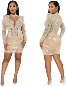 img 1 attached to Ranfare Nightclub Dresses Bodycon Rhinestone Women's Clothing and Swimsuits & Cover Ups