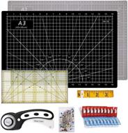 🎁 complete o'woda rotary cutter quilting kit: a3 cutting mat + 45mm rotary cutter + tape measure + patchwork ruler + patchwork clip (set of 20) + 50 pcs pins (black+gray) logo