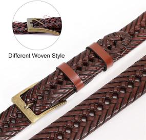 img 2 attached to JASGOOD Single B Brown Men's Braided Leather Belt - Stylish Belts and Accessories