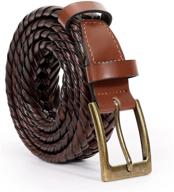 jasgood single b brown men's braided leather belt - stylish belts and accessories logo