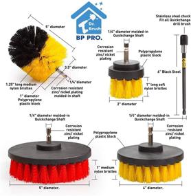 img 2 attached to 🧹 11-Piece Drill Brush Attachment Set for Effective Cleaning: Power Scrubber Drill Brush Kit with Scouring Pad Multipurpose Cleaning Kit for Bathroom, Toilet, Grout, Floor, Tub, Shower, Tile, Auto, Sinks, and Kitchen