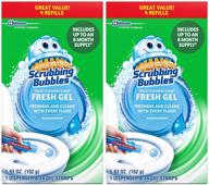 🚽 scrubbing bubbles fresh gel toilet cleaning stamp refill value pack, rainshower - 24 stamps, 2 pack: effective cleaning solution for a fresh bathroom logo