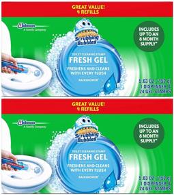 img 3 attached to 🚽 Scrubbing Bubbles Fresh Gel Toilet Cleaning Stamp Refill Value Pack, Rainshower - 24 Stamps, 2 Pack: Effective Cleaning Solution for a Fresh Bathroom