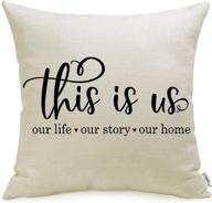 🏡 18x18 meekio farmhouse pillow covers with 'this is us' quote - perfect farmhouse decor and housewarming gifts for new home logo