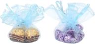 sky blue 9.8 inch drawstring organza bags - pack of 🎁 50pcs for jewelry, candy, gifts - perfect for christmas, wedding, party favors logo