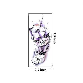 img 1 attached to 🌸 Enhance Your Style with Flower Temporary Tattoos: 3D Butterfly Rose Tattoo Stickers for Women - Waterproof, Sexy & Colorful Body Art