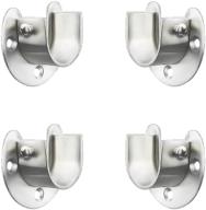 🛠️ fytrodny stainless steel wardrobe closet rod bracket, u-shaped open type socket bracket, shower curtain rod pole end supports sockets flange (1 inch, pack of 4) логотип