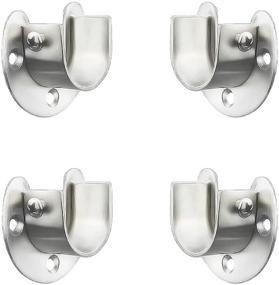 img 4 attached to 🛠️ FYTRODNY Stainless Steel Wardrobe Closet Rod Bracket, U-Shaped Open Type Socket Bracket, Shower Curtain Rod Pole End Supports Sockets Flange (1 INCH, Pack of 4)