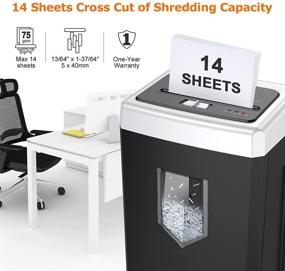 img 2 attached to 🔪 Bonsaii C169-B 14-Sheet Cross-Cut Office Paper Shredder – Heavy Duty, 30-Minute Continuous Shredding, Quiet Operation, Jam Proof System, Shreds Credit Cards and Staples – Ideal for Home use