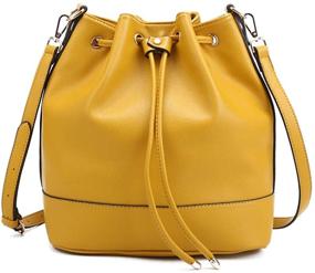 img 4 attached to 👜 Women's Drawstring Bucket Crossbody Handbags with Wallets