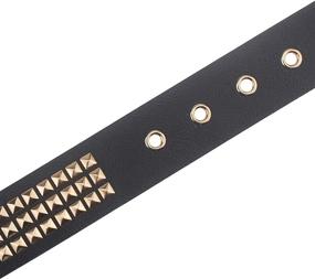 img 1 attached to 💃 Coolcoco Women's Girls Black Leather Belt with Gold Studs & Metal Buckle - Perfect Cosplay Accessory Outfit