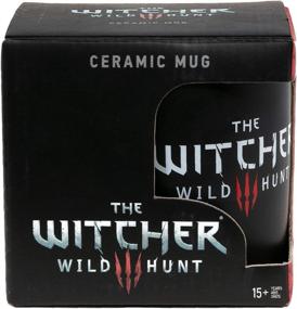 img 1 attached to ☕🐺 Witcher 3 White Wolf Medallion Coffee Mug - Stylish Ceramic Cup for Witcher Fans - Black/Red, 11oz