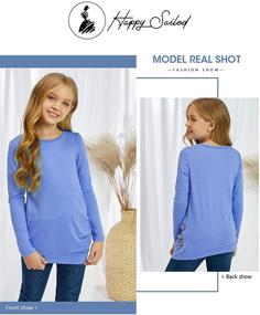 img 1 attached to 👚 Joyful Sail Casual Sleeve Button Girls' Tops, Tees & Blouses