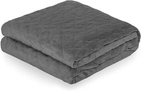 img 4 attached to Bare Home Duvet Cover for Weighted Blanket (40x60) - Youth Size, Ultra-Soft Minky, Removable & Washable, Grey Diamond Pattern