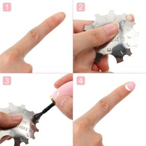 img 1 attached to 6-Piece Nail Manicure Edge Trimmer DIY Plate Module: Stainless Steel Easy French Smile Line Gel Cutter Tool