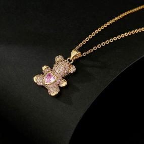 img 1 attached to 🐻 Foruiston Cute Animal Heart Crystal Pendant Necklace - Teddy Bear Pendant Jewelry for Women and Teen Girls