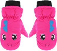 🧤 winter unisex waterproof mittens: cotton lined girls' accessories for cold weather protection logo