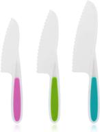 🔪 kufung kids cooking and cutting knife set for fruits, veggies, and cakes - ideal starter knife set for small hands - 3-piece nylon kids knife set - enjoyable & safe lettuce knife (multicolor2, s) logo