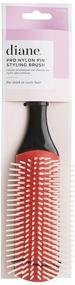 img 3 attached to 💇 Diane D9749 Professional Styling Brush – 9-Row Nylon Pins for Thick or Curly Hair – Ideal for Wet Hair Styling, Blowdrying and Conditioning – Black and Red Design