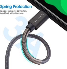 img 3 attached to 💪 Премиум кабель USB Type C от CyvenSmart: Быстрая зарядка, дополнительно длинная, надежная (2 шт. по 1 футу, цвет SpaceGrey)