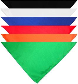 img 3 attached to 🐶 Pack of 3 Triangle Bibs for Small & Medium Pets - Solid Cotton Dog Bandana