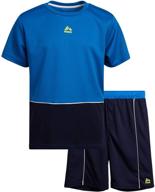 rbx boys' activewear short set – short sleeve t-shirt and gym shorts performance set: stylish and dynamic fitness outfit for boys logo