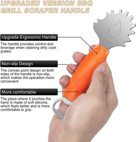 img 3 attached to 🔥 AOLLOP Grill Scraper - Bristle Free BBQ Grill Cleaner Tool - Stainless Steel Barbecue Grill Brush with Extended Handle & Bottle Opener, Perfect Barbecue Cleaning Tool for Holiday Parties