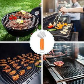 img 1 attached to 🔥 AOLLOP Grill Scraper - Bristle Free BBQ Grill Cleaner Tool - Stainless Steel Barbecue Grill Brush with Extended Handle & Bottle Opener, Perfect Barbecue Cleaning Tool for Holiday Parties