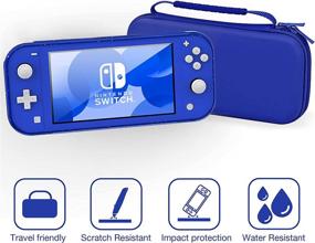 img 2 attached to 🎮 HEYSTOP Compatible with Switch Lite Carrying Case: Glitter TPU Protective Case, Games Card Slot, and Thumb Grip Caps - Nintendo Switch Lite Accessories Kit (Blue)