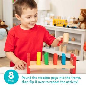 img 3 attached to 🔨 Enhanced SEO: Melissa &amp; Doug Deluxe Wooden Pound-A-Peg Toy Set With Hammer