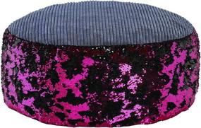 img 3 attached to Soft Landing Sequin Fashion Black Home Decor for Poufs