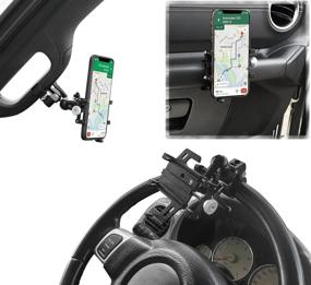 img 4 attached to Voodonala Universal Car A-Pillar Phone Mount - Steering Wheel Phone Base Holder with Camera Mounts & Clamps | UTV/ATV Compatible Car Accessories for Jeep, Ford, Toyota, RAM, GMC