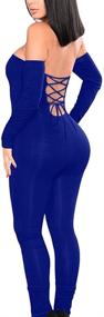 img 2 attached to GOBLES Women Shoulder Backless Jumpsuit