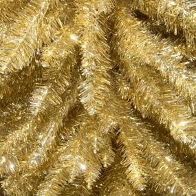 img 3 attached to 7-Foot Champagne Gold Tinsel Artificial Christmas Tree by National Tree Company - Includes Stand