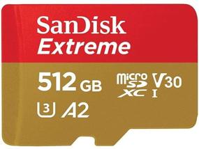 img 2 attached to SanDisk 512GB Extreme UHS-I microSDXC карта памяти с адаптером SD, высокая скорость чтения до 160 МБ/с, запись до 90 МБ/с, V30, A2