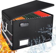 🔒 secure and portable fireproof file box with lock for letter/legal folders - balaperi collapsible file organizer логотип