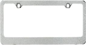 img 4 attached to 🔥 BLVD-LPF OBEY YOUR LUXURY Bling 7 Row Clear Color Crystal Metal Chrome License Plate Frame - 1 Frame